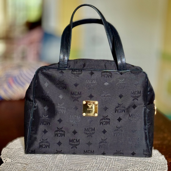 MCM German Made Black Signature Nylon Boston Purse / Hand Bag EUC - Picture 14 of 14